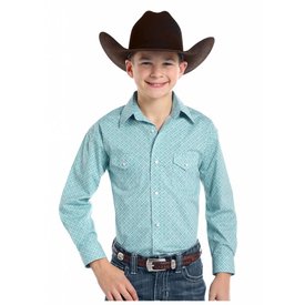 B8S1140 Tan Rock /& Roll Cowboy Boys Steer Skull Print Long Sleeve Western Snap Shirt Medium