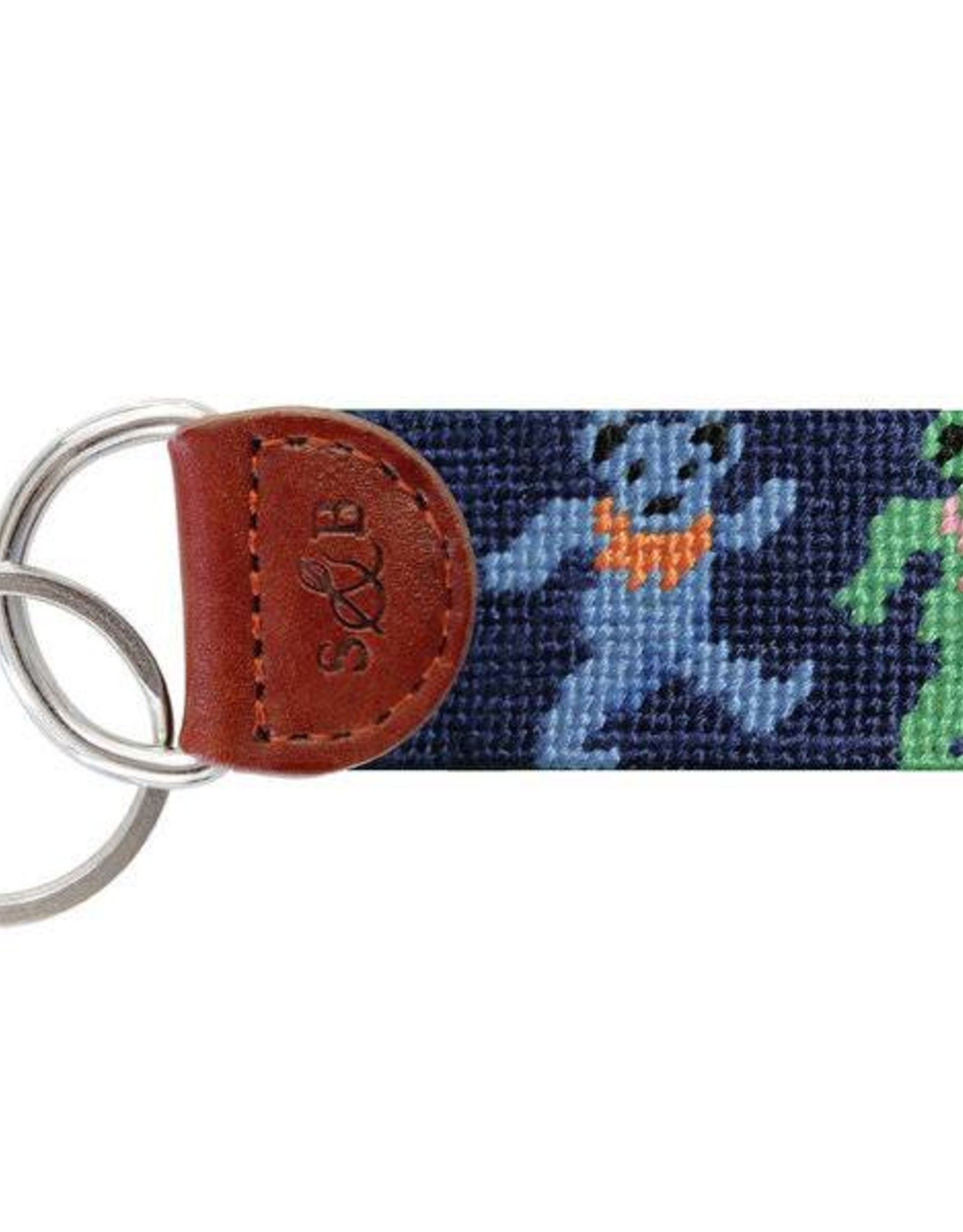 Smather's & Branson Key Fob Dancing Bears Navy