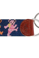 Smather's & Branson Key Fob Dancing Bears Navy
