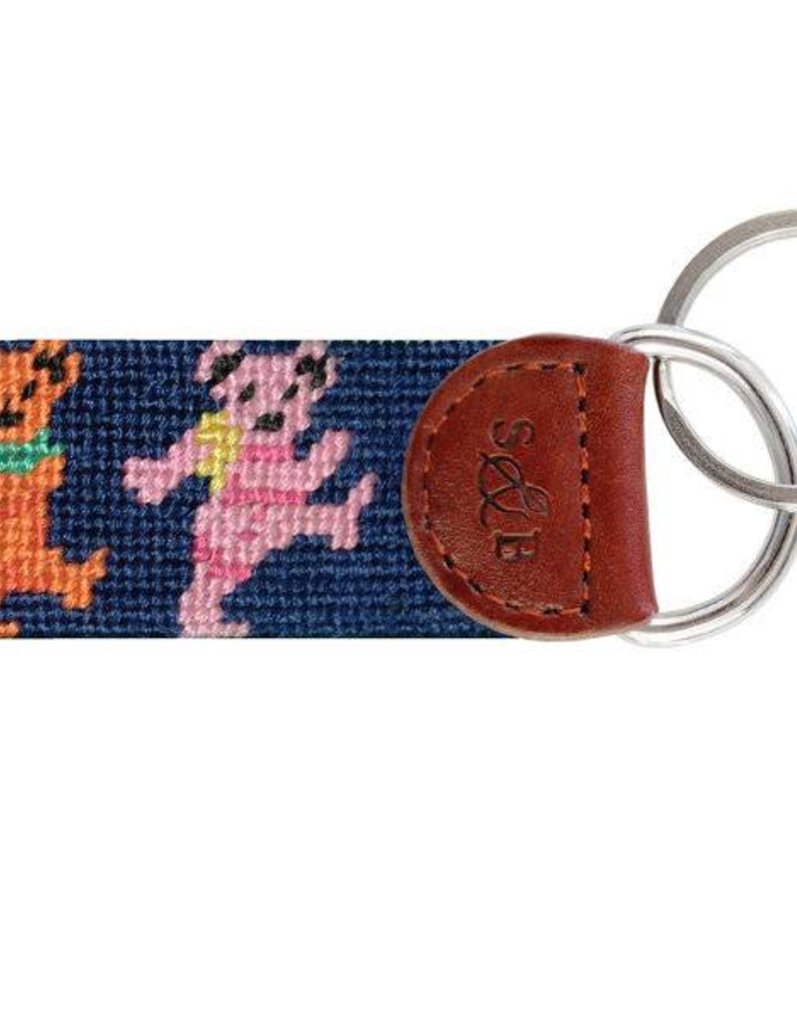Smather's & Branson Key Fob Dancing Bears Navy