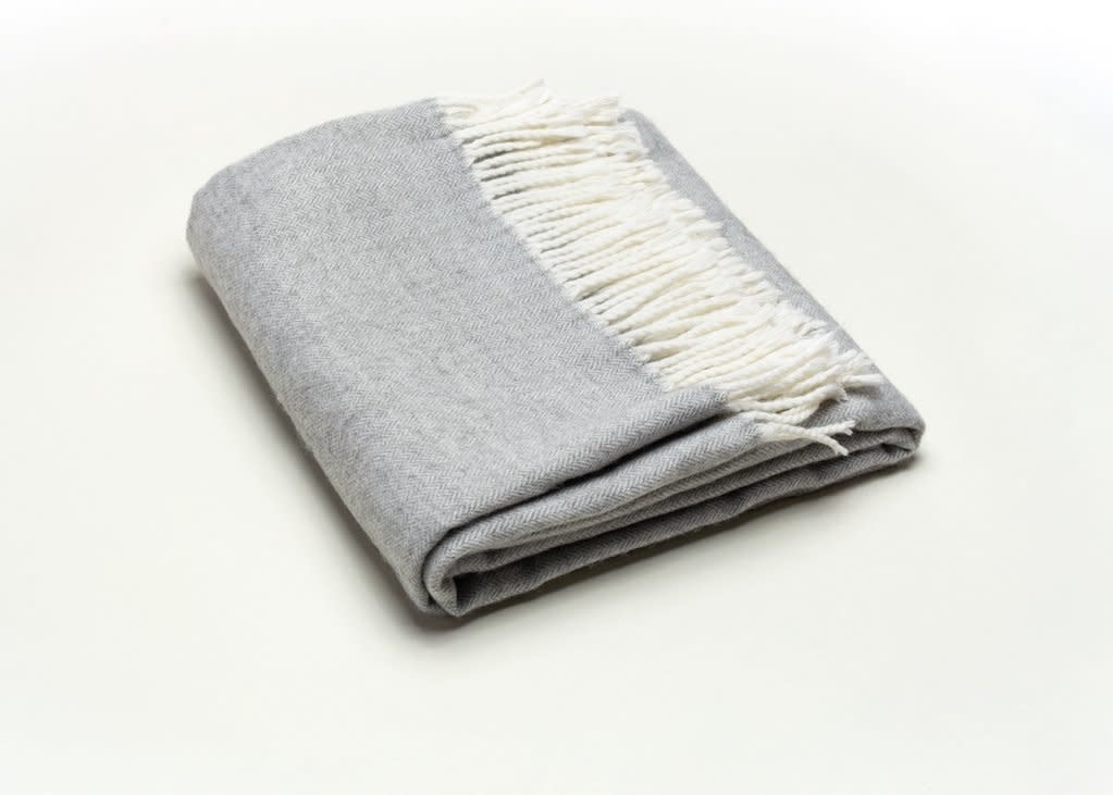 Herringbone Throw Light Grey - The Initial Choice