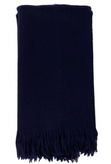 Alashan Cashmere Co. Merino/Cashmere Ripple FinishThrow Navy