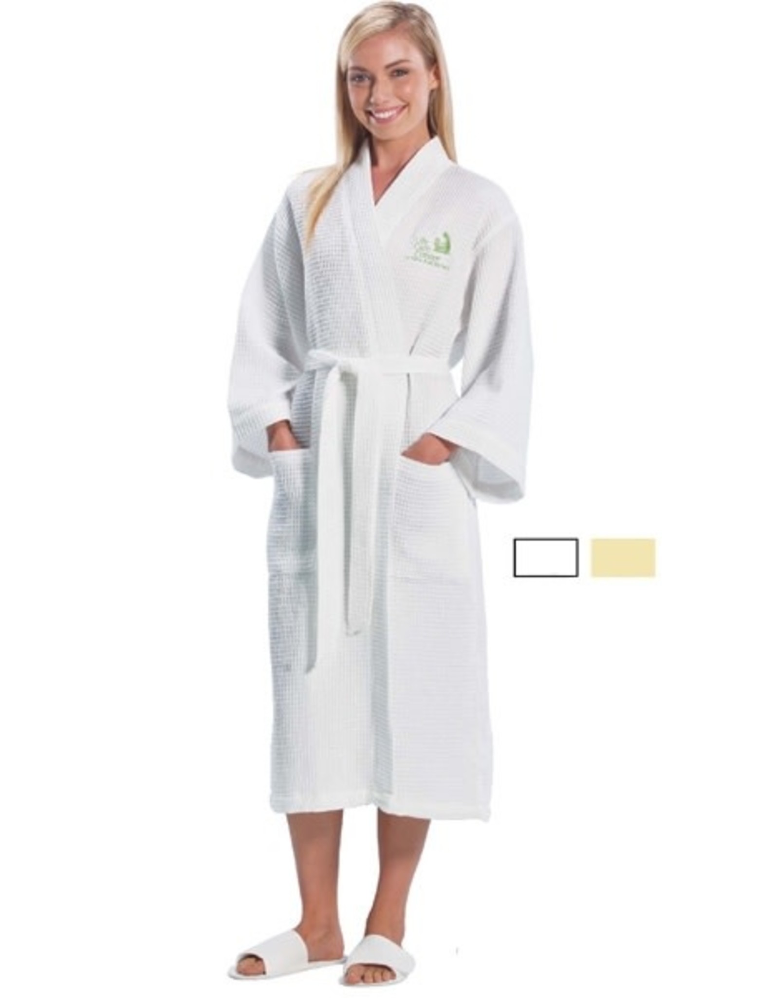Terry Town Waffle Robe White 48in