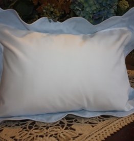 Pillow 2-Tone Blue Waves White Piping