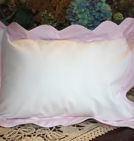 Pillow 2-Tone Pink Waves White Piping