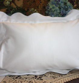 Pillow 2-Tone White Waves Blue Piping