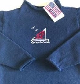 A Soft Idea Sweater Jersey Rollneck  Navy