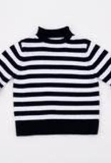 A Soft Idea Sweater Jersey Rollneck  Navy/White