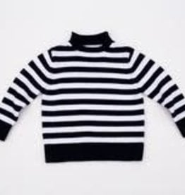 A Soft Idea Sweater Jersey Rollneck  Navy/White