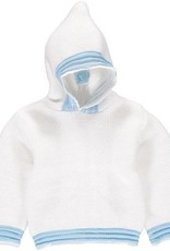 Carriage Boutique Acrylic White Blue Hooded Sweater