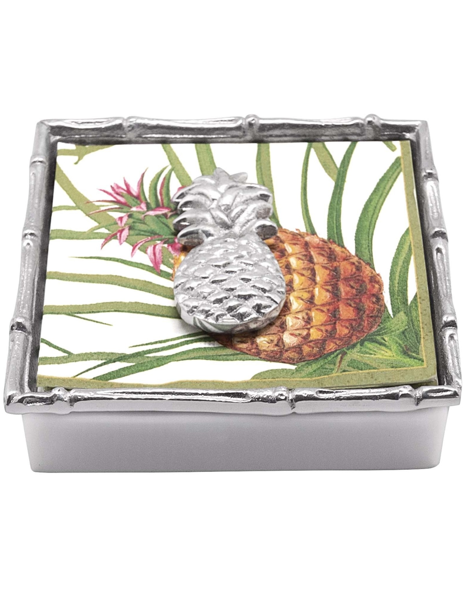 Mariposa Tropical Pineapple Bamboo Napkin Box xx