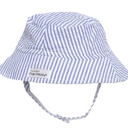 Flap Happy Bucket Hat Blue Stripe Seersucker
