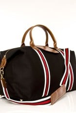 Brouk & Co Original Duffel Black Canvas red/white Stripes