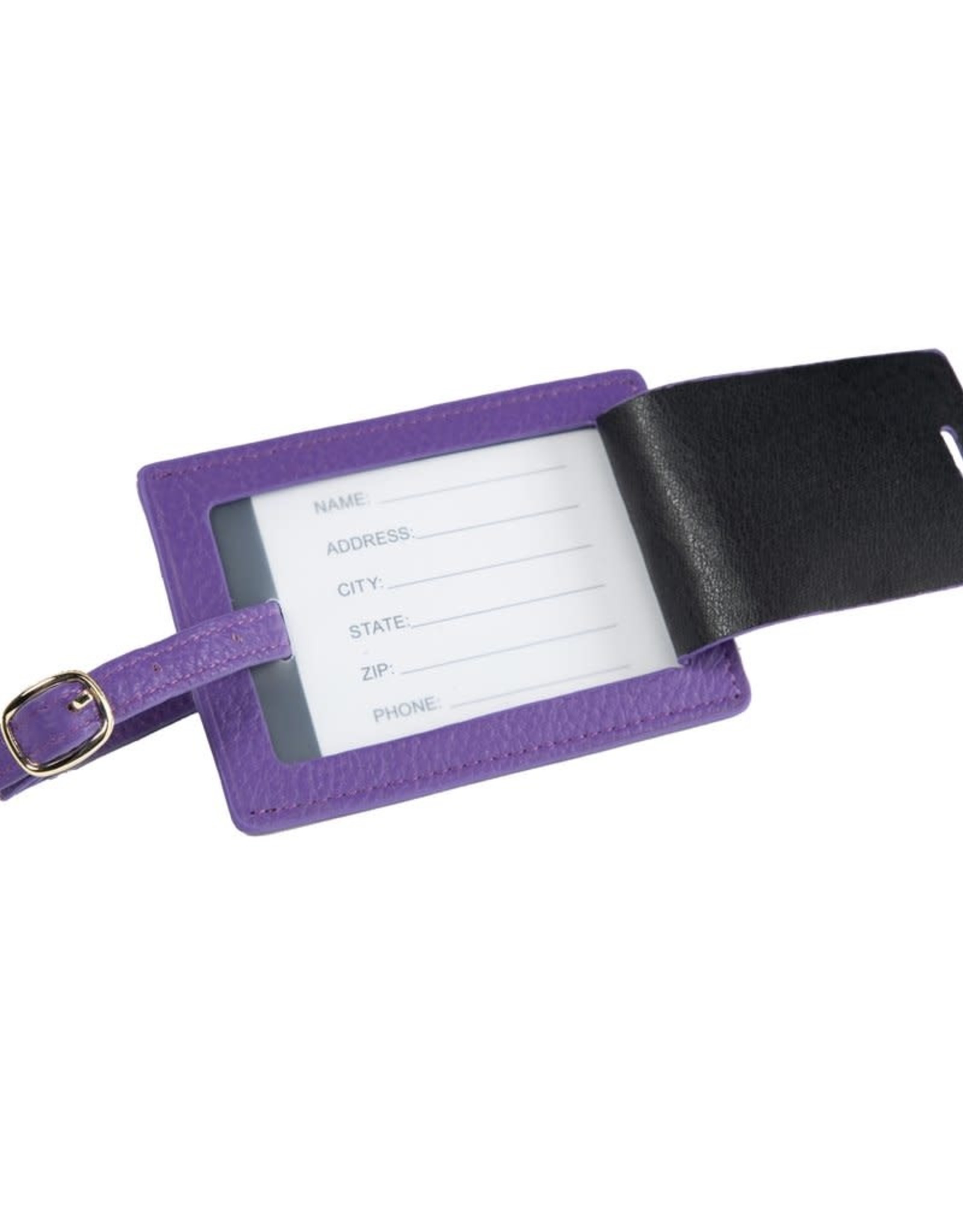 Brouk & Co Stanford Leather Luggage Tag Purple xx