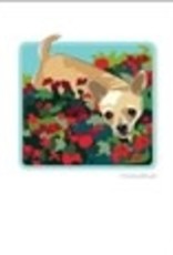 Paper Russells Chihuahua w/flowers