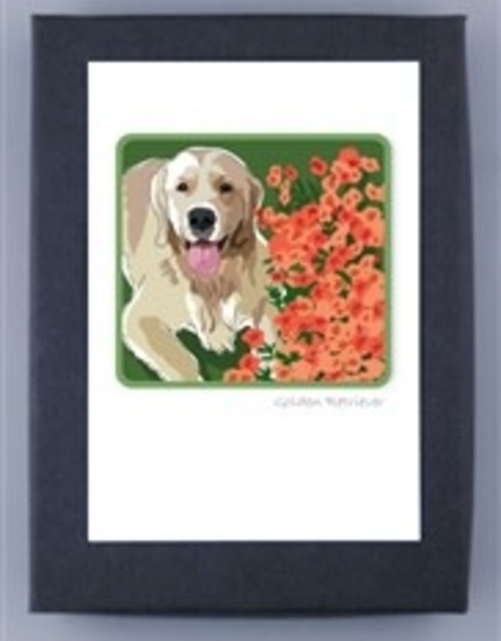 Paper Russells Golden w/flowers Notecards