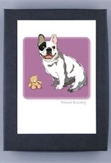 Paper Russells French Bulldog w/teddy bear Notecards