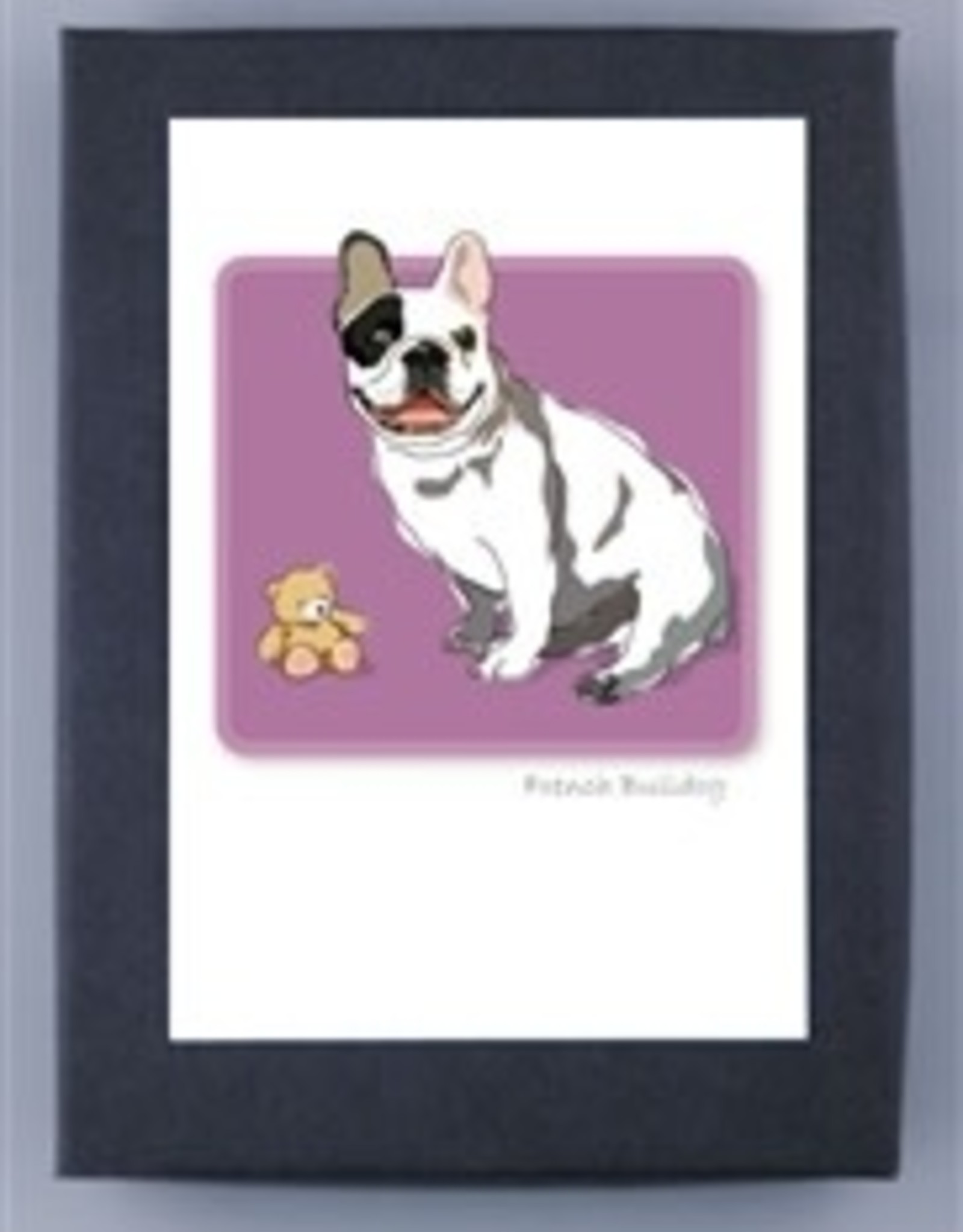 Paper Russells French Bulldog w/teddy bear Notecards