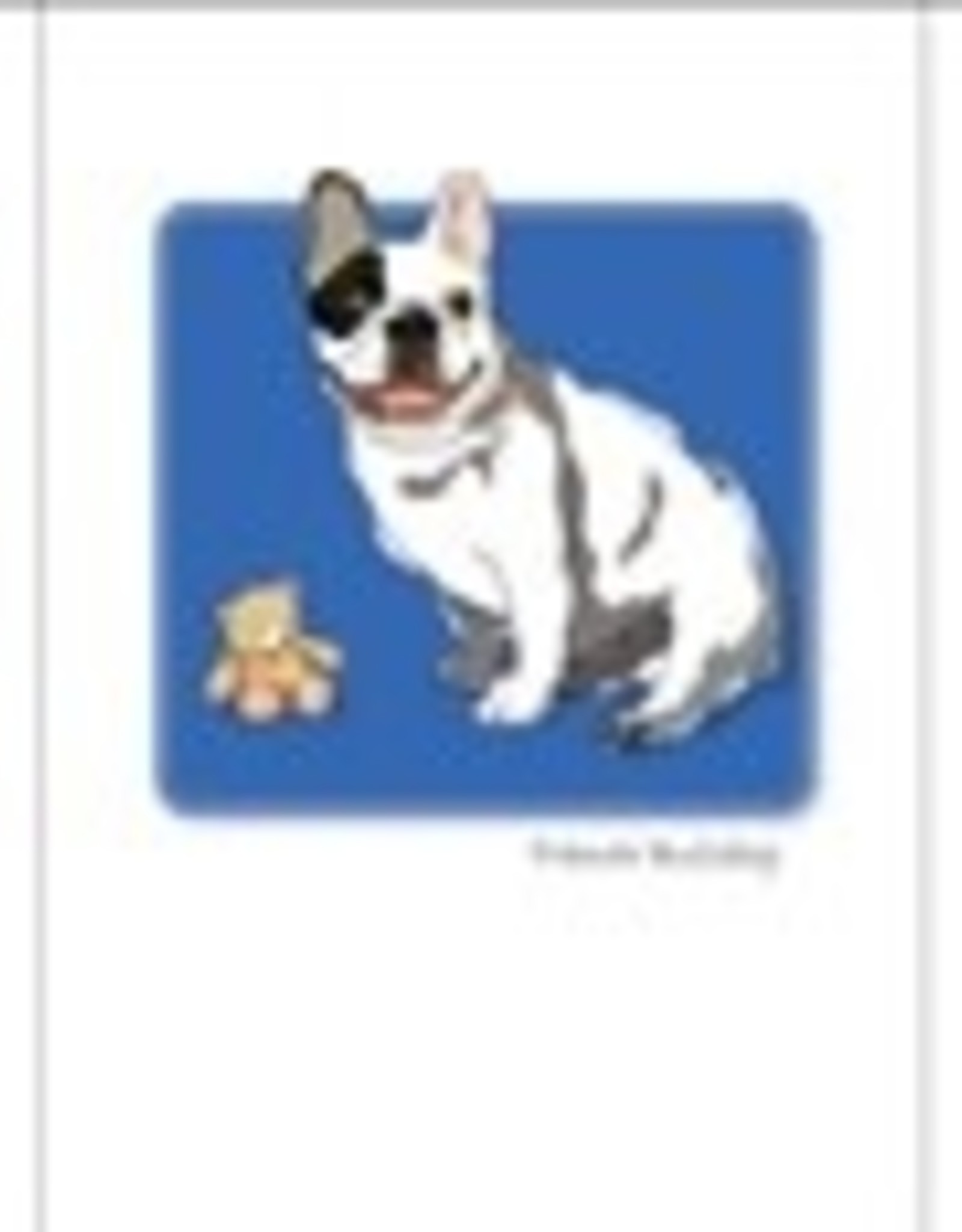 Paper Russells French Bulldog w/teddy bear Notecards
