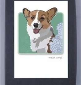 Paper Russells Corgi w/hydrangeas