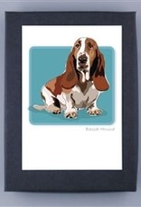 Paper Russells Basset Hound Sitting