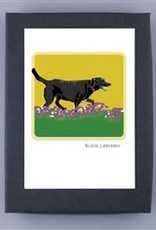 Paper Russells Black Lab Running Notecards