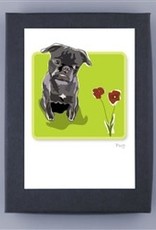 Paper Russells Pug Black & Flower