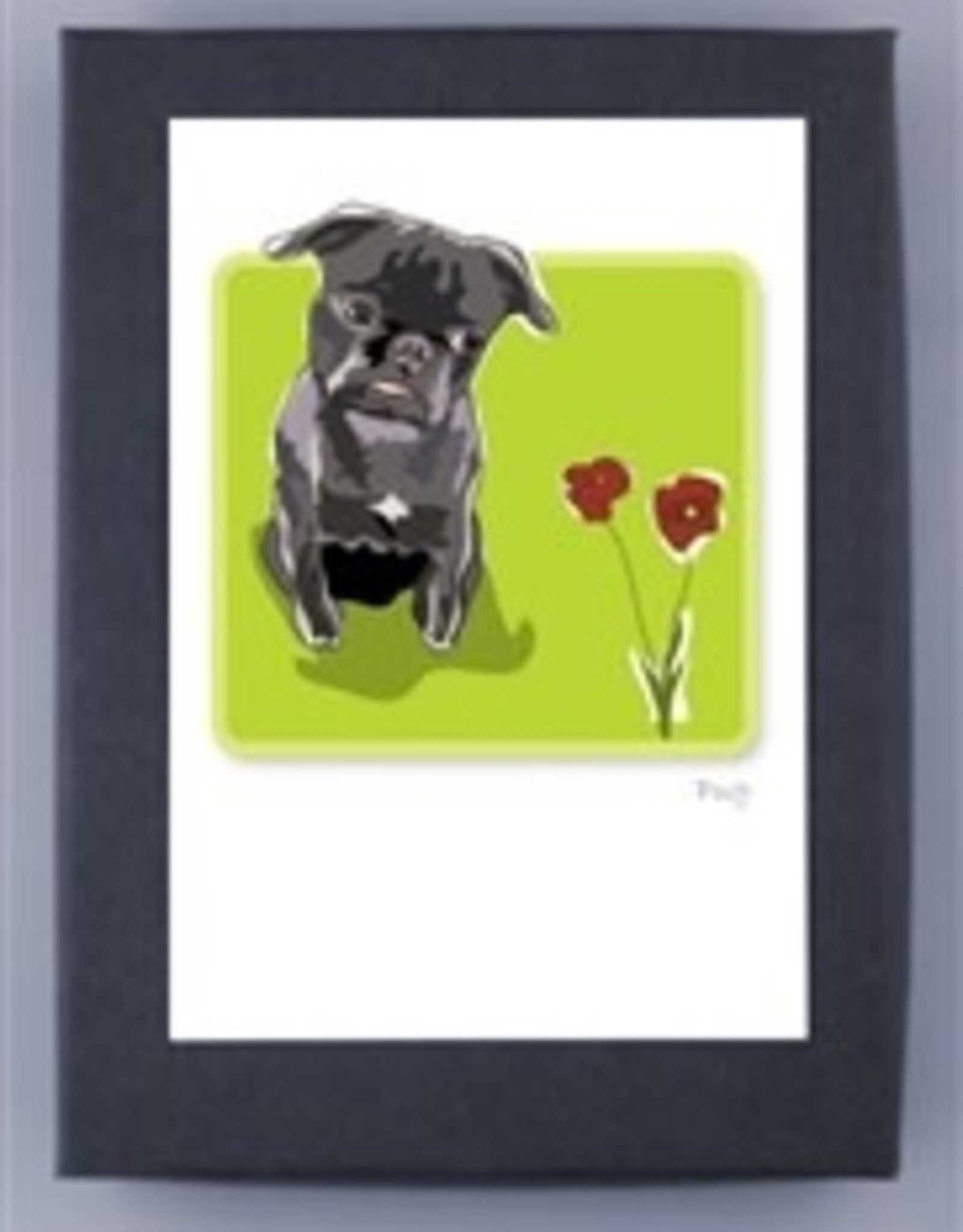 Paper Russells Pug Black & Flower