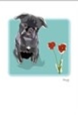 Paper Russells Pug Black & Flower