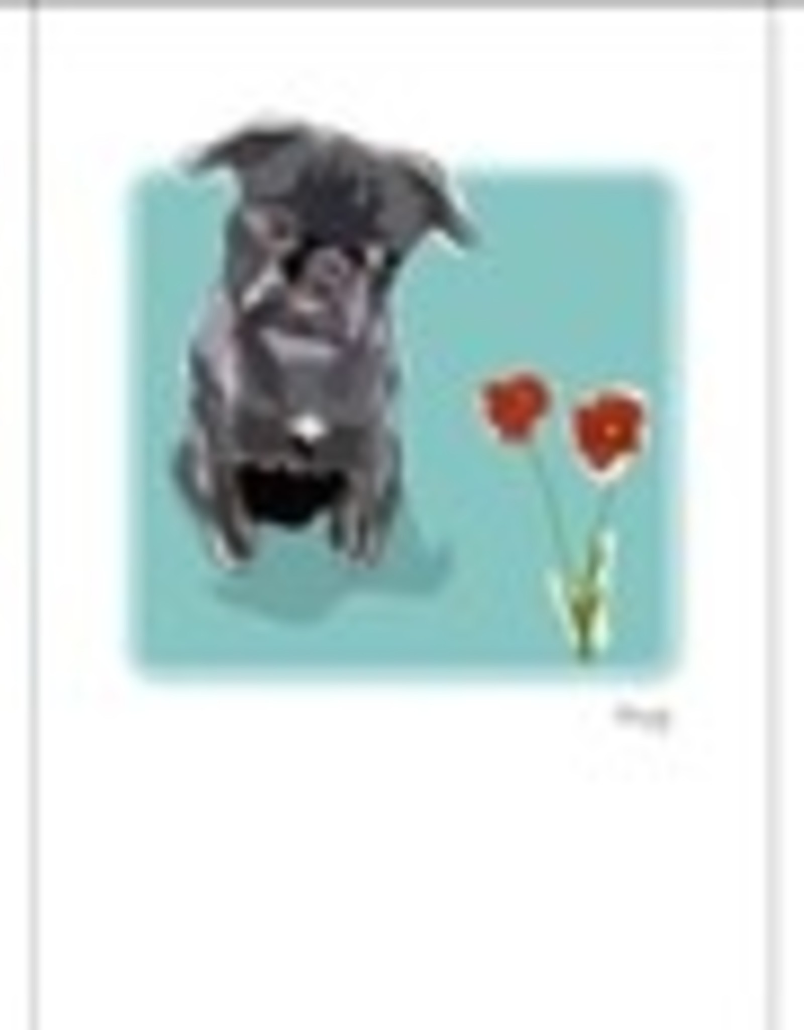 Paper Russells Pug Black & Flower