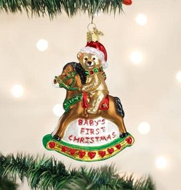 Old World Christmas Ornament Baby's 1st Rocking Horse