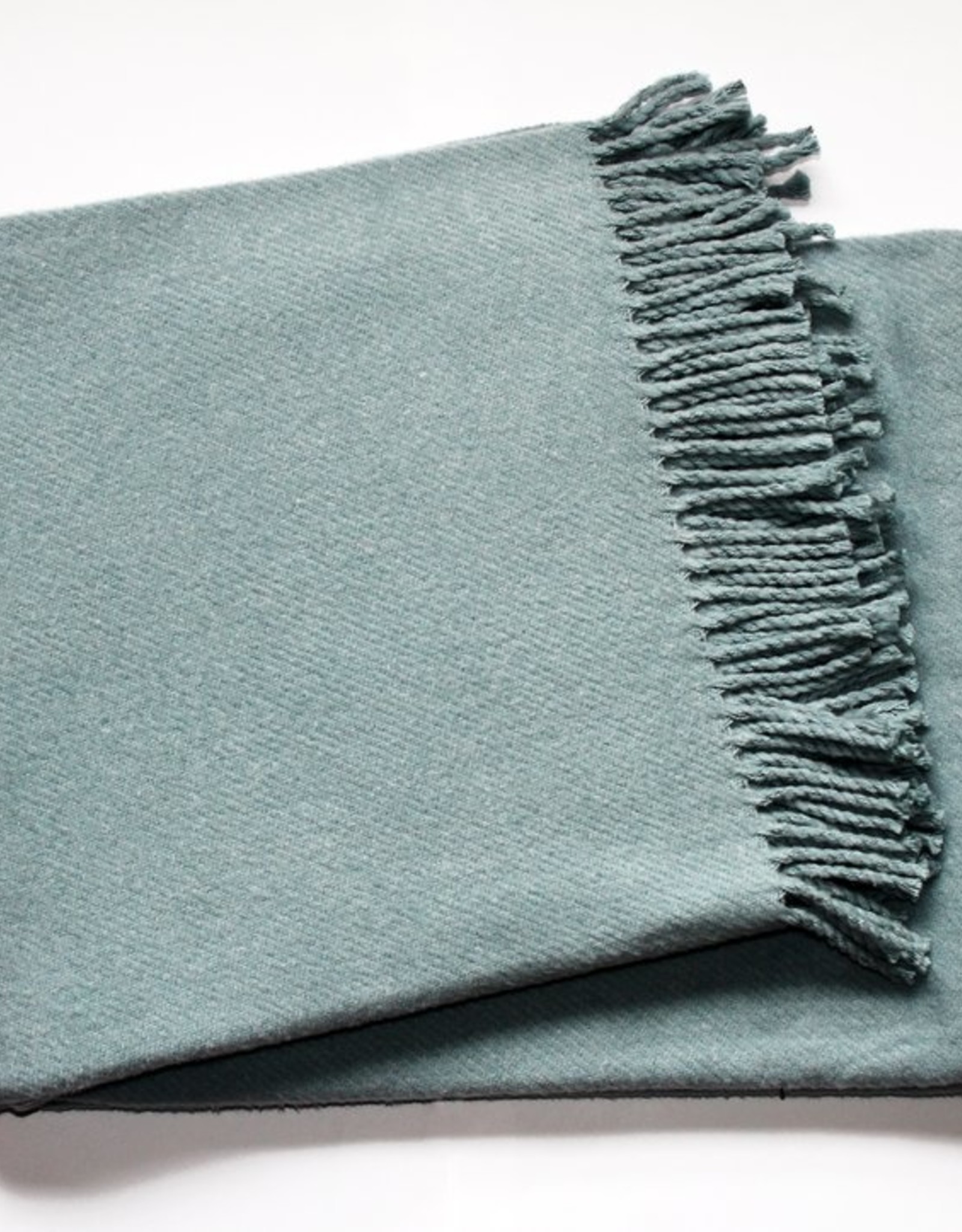 A Soft Idea Sky Solid Plush Cotton Blend Throw