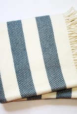 A Soft Idea Candy Stripe Throw Navy