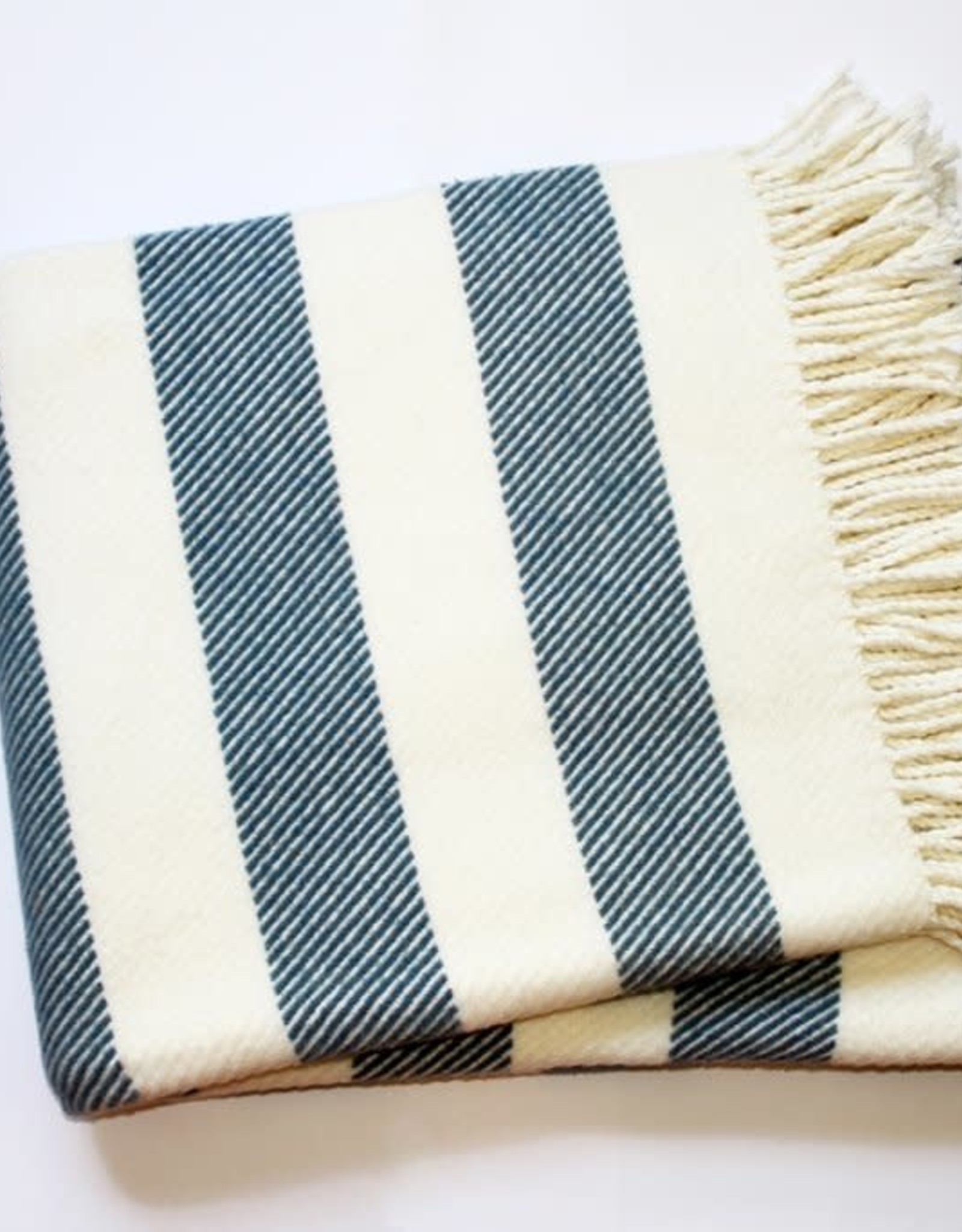 A Soft Idea Candy Stripe Throw Navy