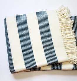 A Soft Idea Candy Stripe Throw Navy