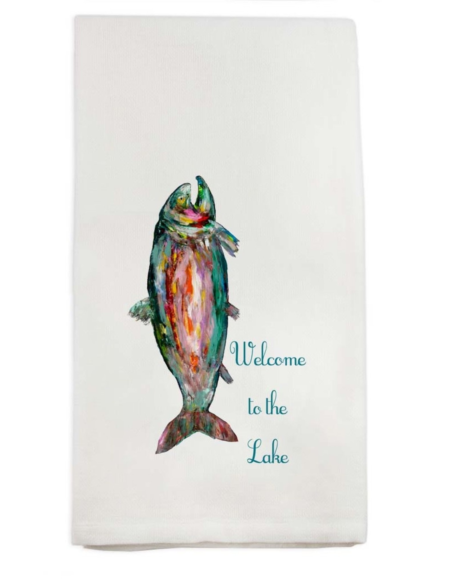 French Graffiti Trout Welcome to the Lake Towel