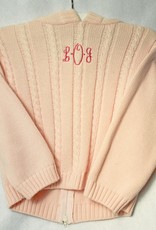 Carriage Boutique Pink Cable Hooded Sweater