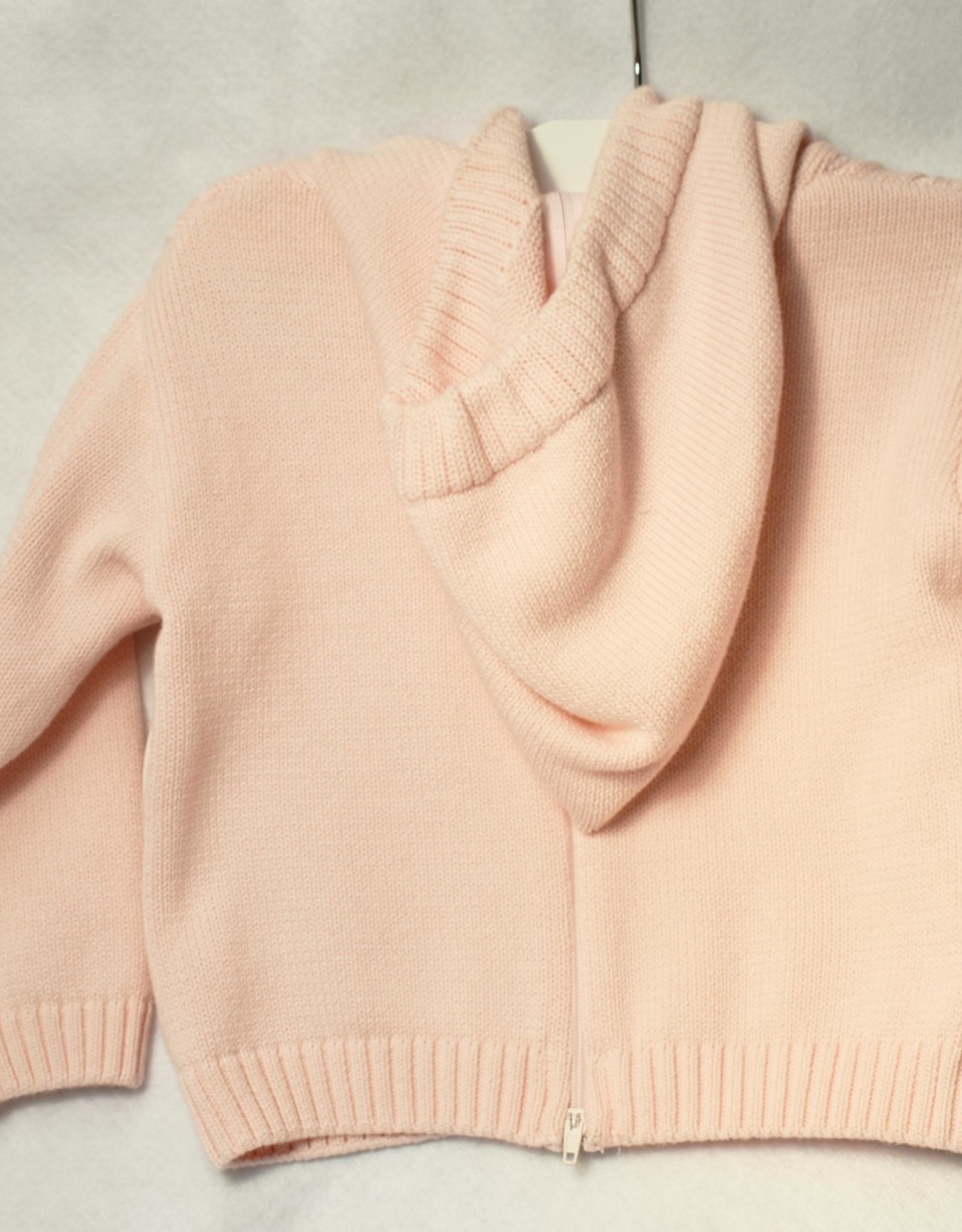 Carriage Boutique Pink Cable Hooded Sweater