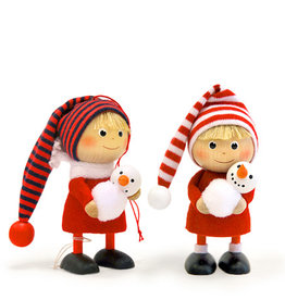 Nordic Dreams Boy Holding Snowman