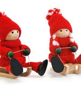 Nordic Dreams Red Girl on Sled