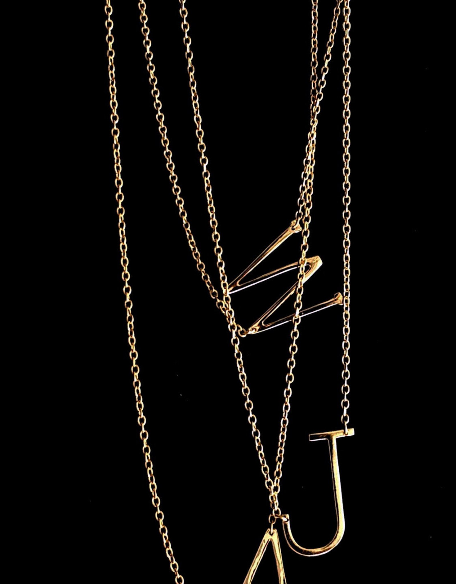 Gold Initial Necklace  .75"