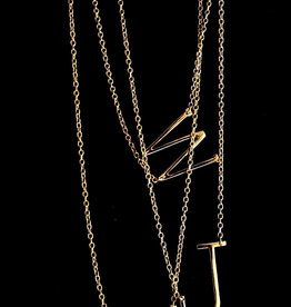 Gold Initial Necklace  .75"