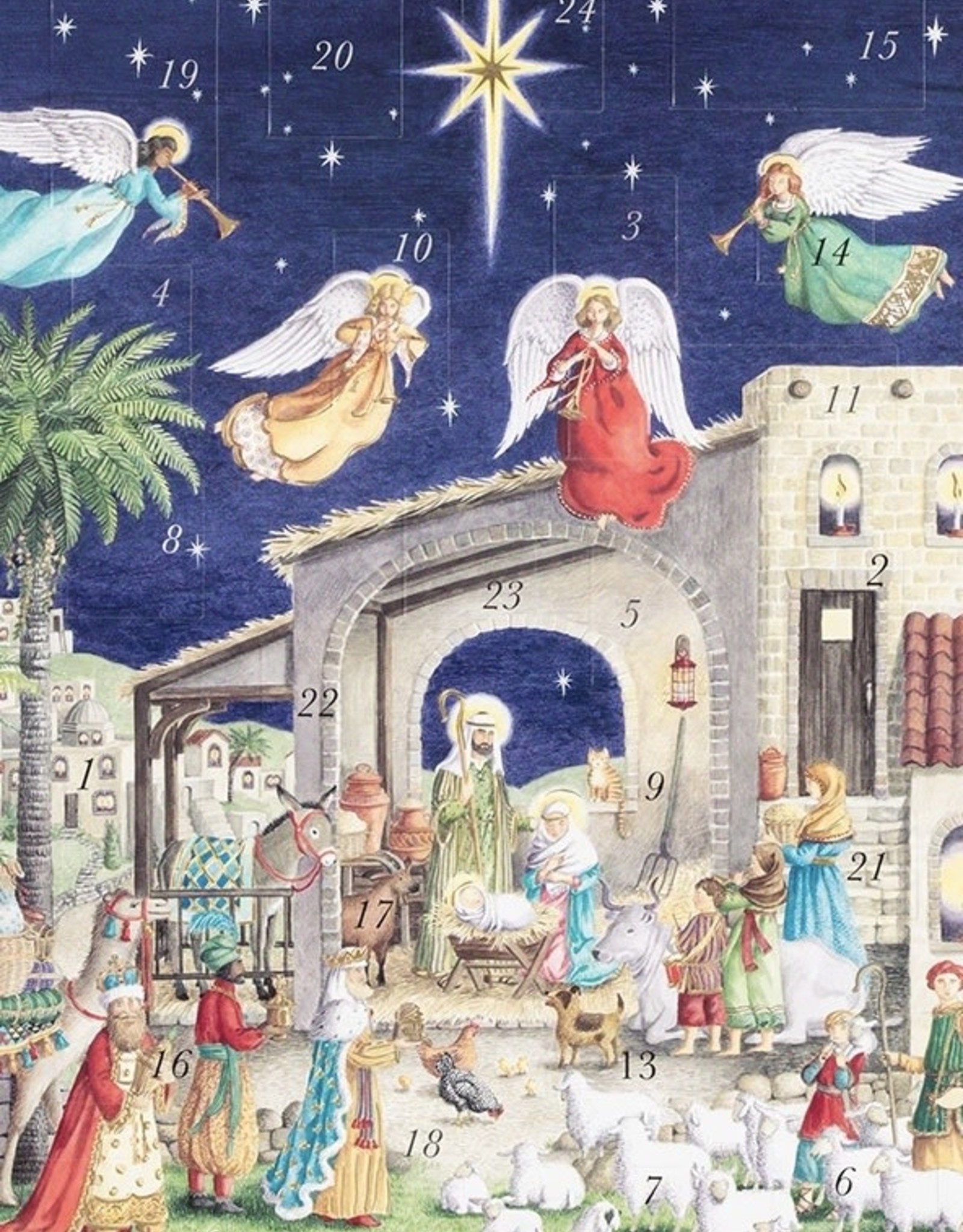 Nativity w/Angels Advent Calendar