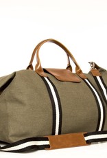 Brouk & Co Original Duffel Military Green Canvas Black Stripes