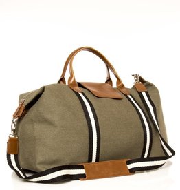 Brouk & Co Original Duffel Military Green Canvas Black Stripes