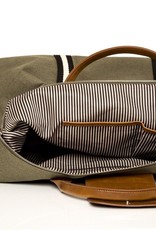 Brouk & Co Original Duffel Military Green Canvas Black Stripes
