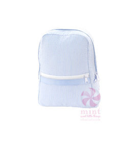 Mint Small Backpack Light Blue Seersucker
