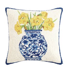 Chinoiserie Vase Daffodils Pillow