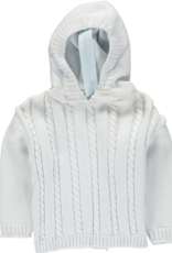 Carriage Boutique Cable Hooded Sweater Blue