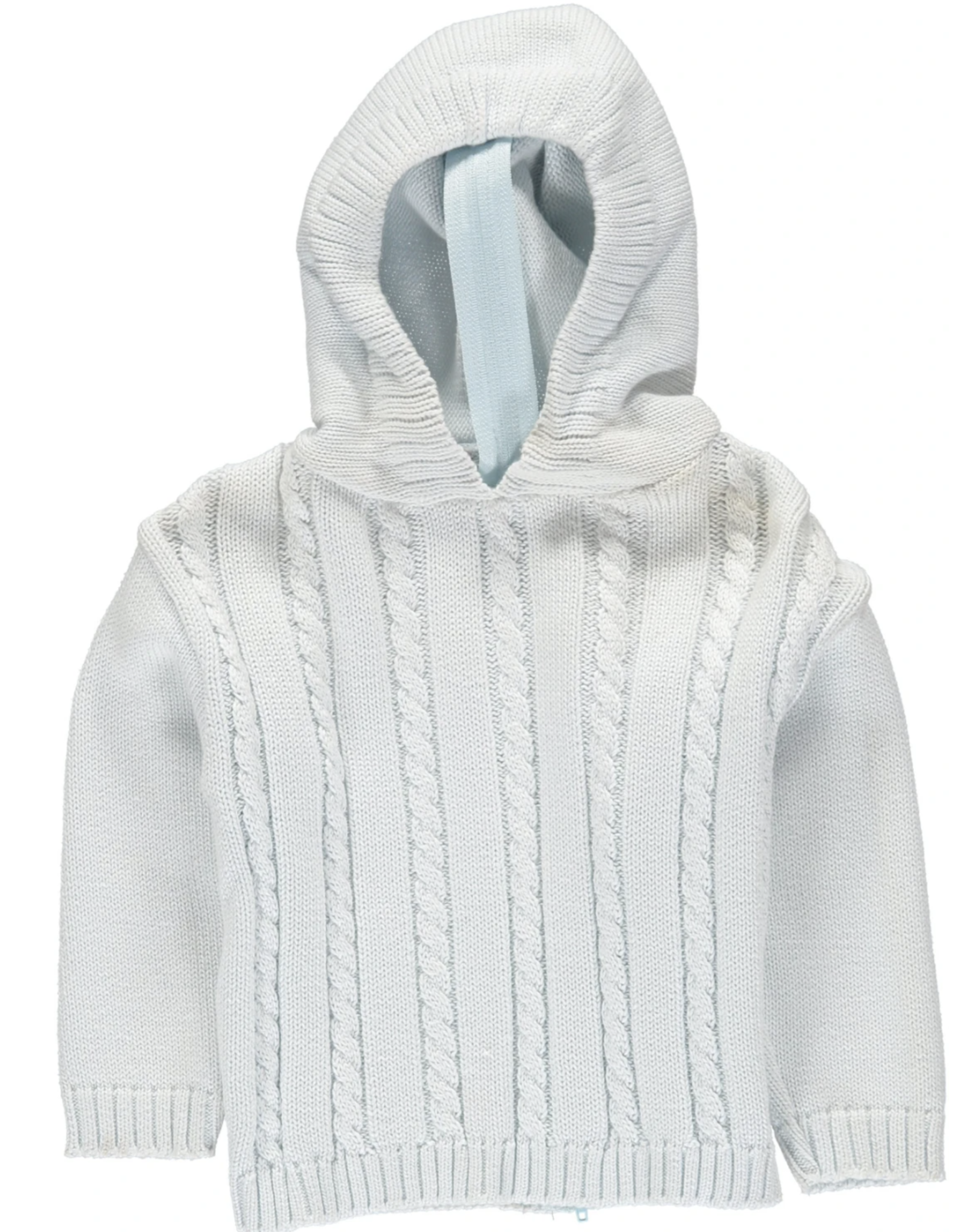 Carriage Boutique Cable Hooded Sweater Blue